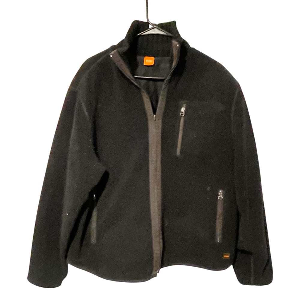 Hugo Boss Mens Size XL Black‎ Fleece Air Vestibule Full Zip Lined Jacket